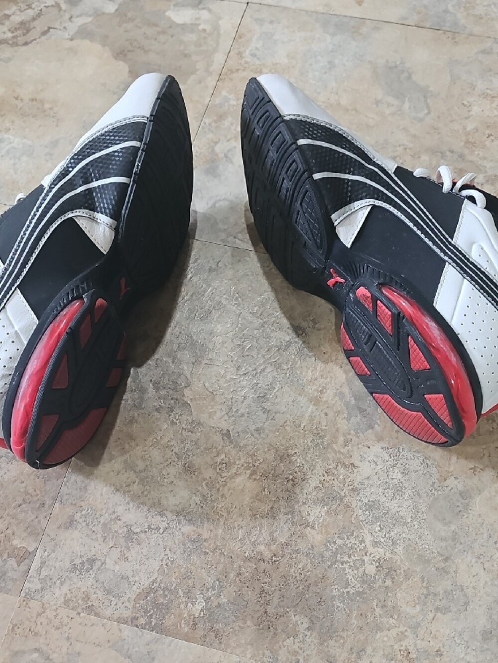 Puma Men’s White Black Red Athletic Shoes - Picture 8 of 10